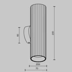 Aplique de pared Calipso, negra, altura 20 cm, metal, 2xGU10 arriba/abajo