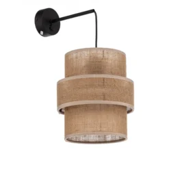 Aplique de pared Calisto, Jute, marrón natural, interruptor