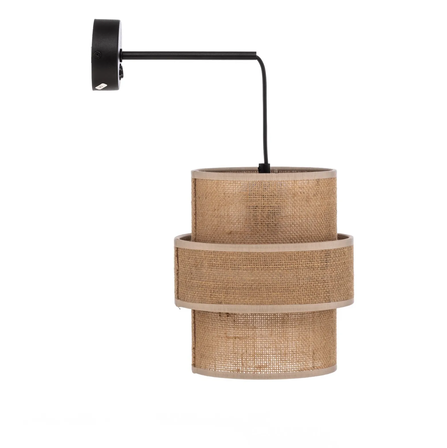 Aplique de pared Calisto, Jute, marrón natural, interruptor