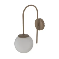 Aplique de pared Cambridge, beige, altura 34 cm, metal/vidrio, E14