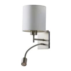 Aplique de pared Camilo de Lindby, color níquel, brazo de lectura LED, 28 cm