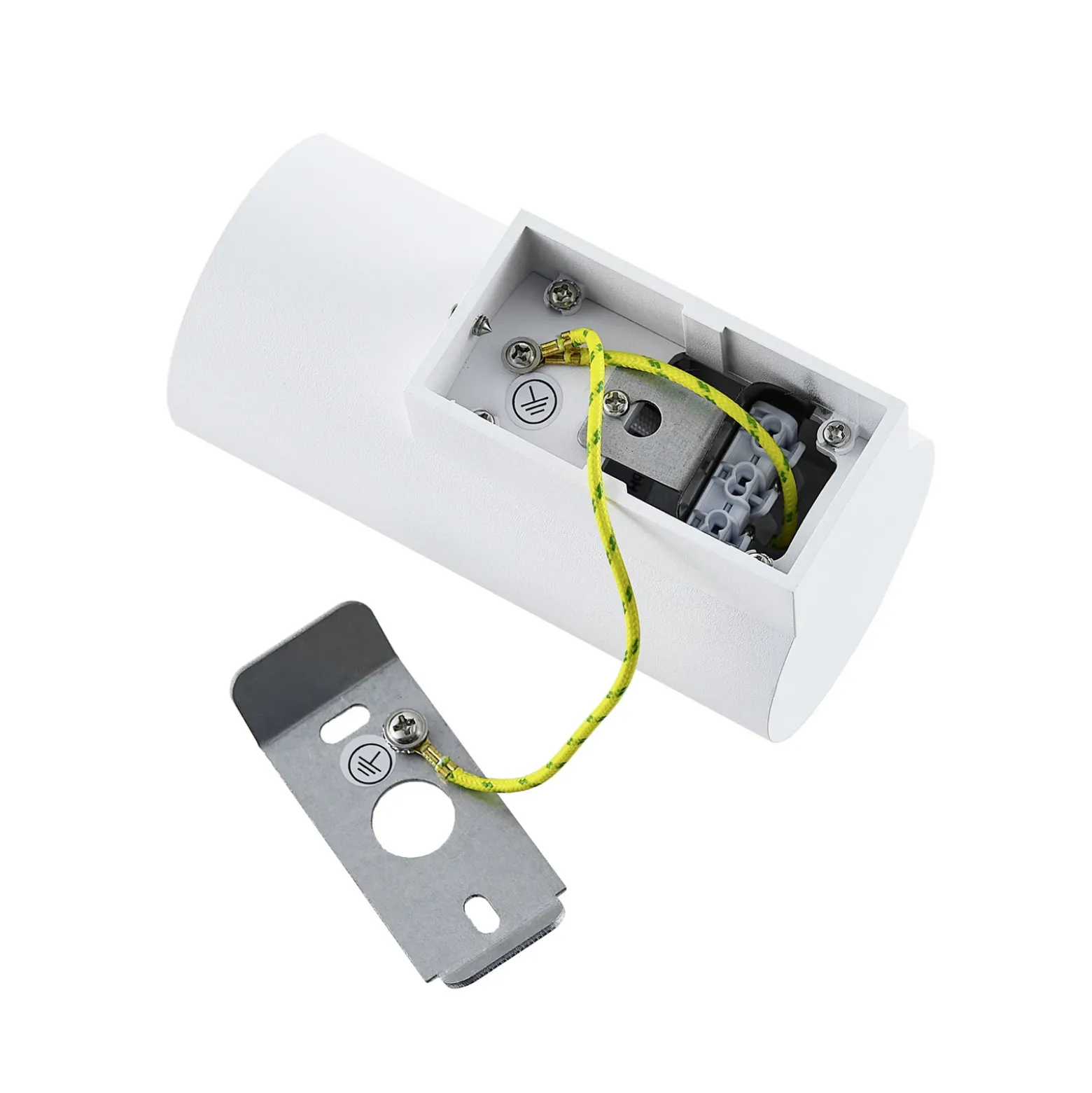 Aplique de pared CAN, blanco, 1 luz, altura 13 cm, metal, GU10