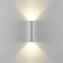 Aplique de pared CAN, blanco, 2 luces, altura 22 cm, metal, GU10