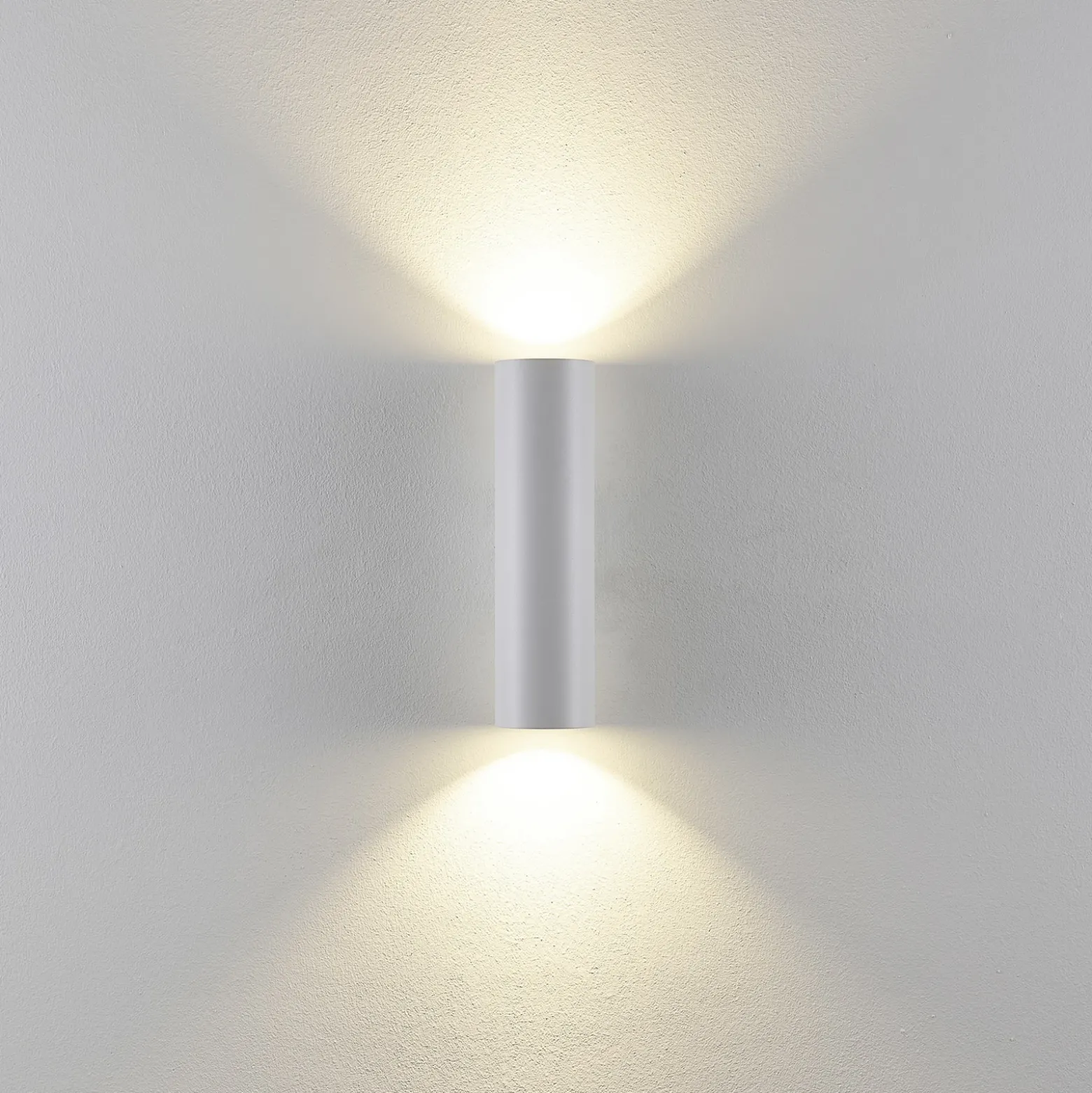 Aplique de pared CAN, blanco, 2 luces, altura 22 cm, metal, GU10