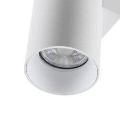Aplique de pared CAN, blanco, 2 luces, altura 22 cm, metal, GU10