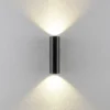 Aplique de pared CAN, negro, 2 luces, altura 22 cm, metal, GU10