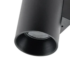 Aplique de pared CAN, negro, 1 luz, altura 13 cm, metal, GU10