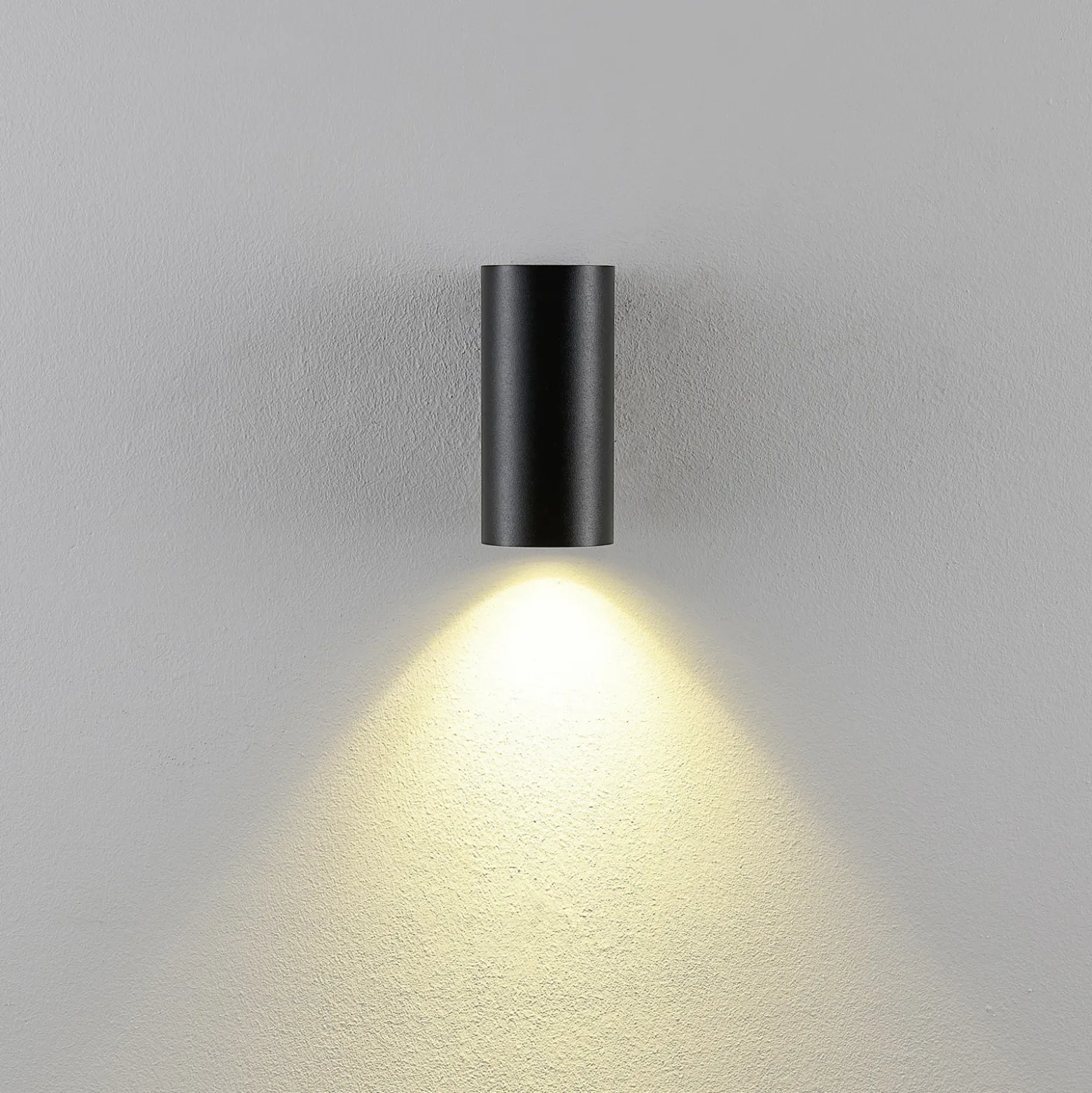 Aplique de pared CAN, negro, 1 luz, altura 13 cm, metal, GU10