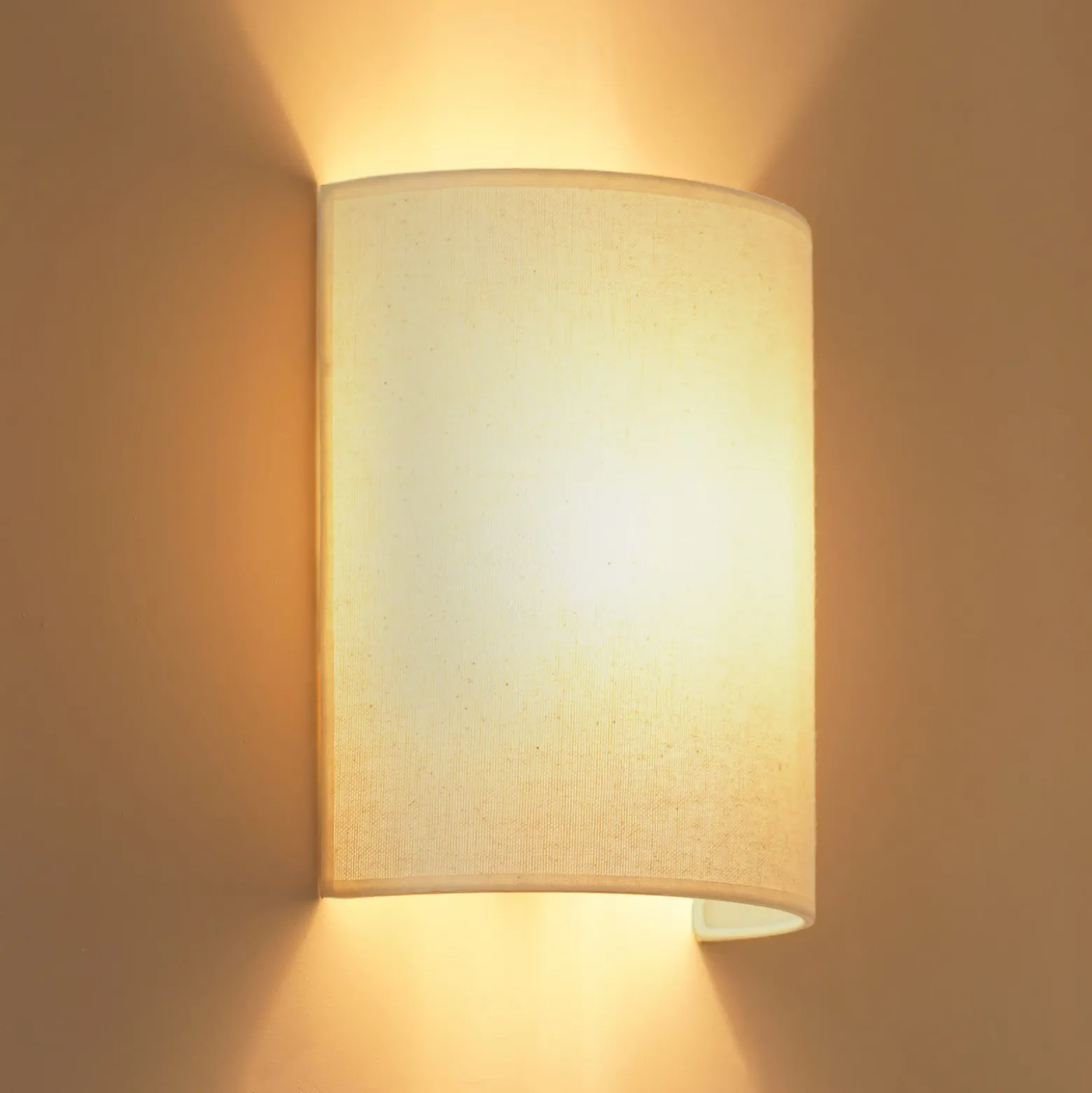 Aplique de pared Celine, beige, tela, E27