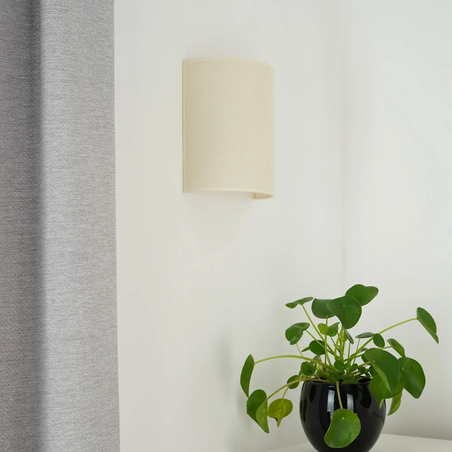 Aplique de pared Celine, beige, tela, E27