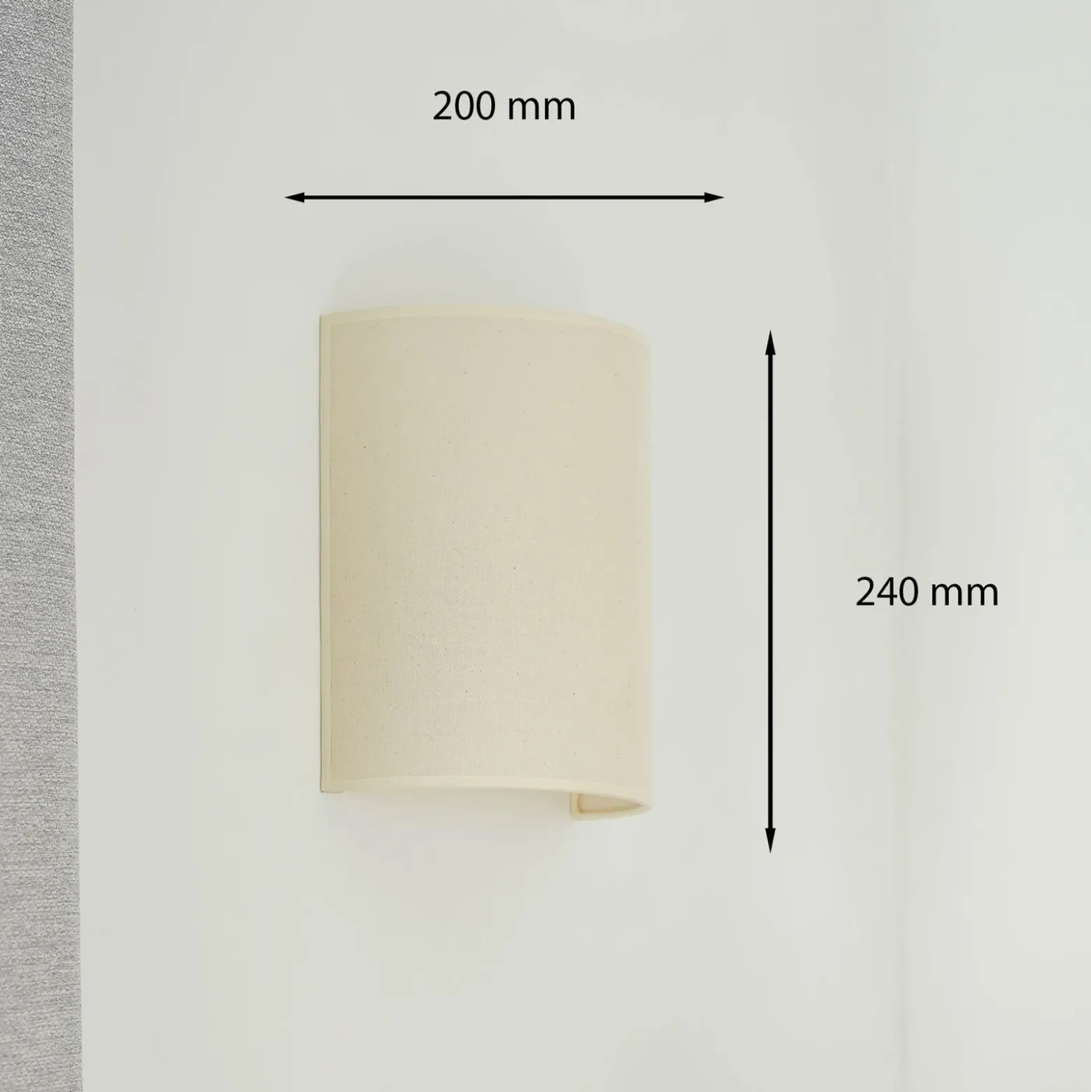 Aplique de pared Celine, beige, tela, E27