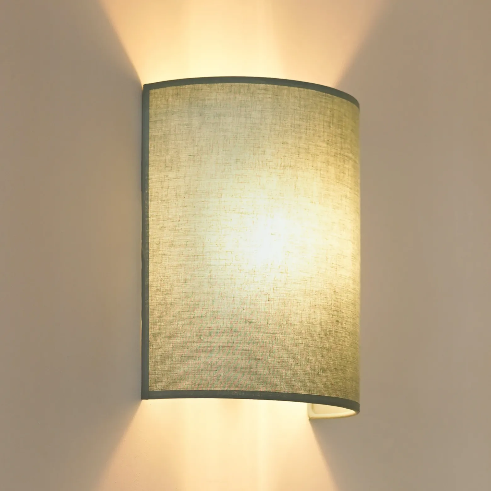 Aplique de pared Celine, salvia, tela, E27