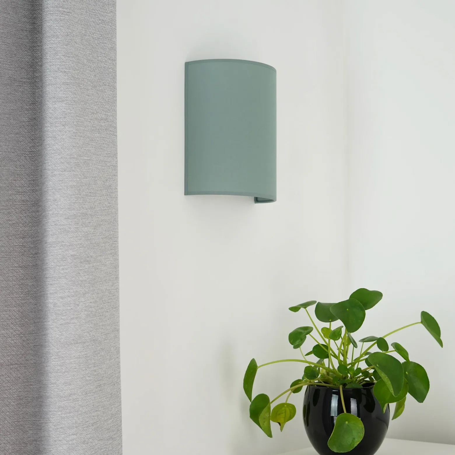 Aplique de pared Celine, salvia, tela, E27