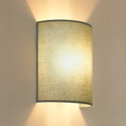 Aplique de pared Celine, salvia, tela, E27