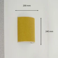 Aplique de pared Celine, Soro, amarillo mostaza, tela, E27