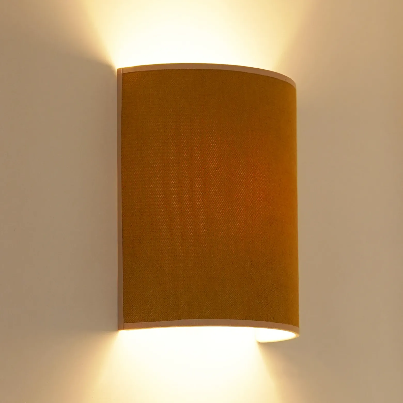 Aplique de pared Celine, Soro, amarillo mostaza, tela, E27