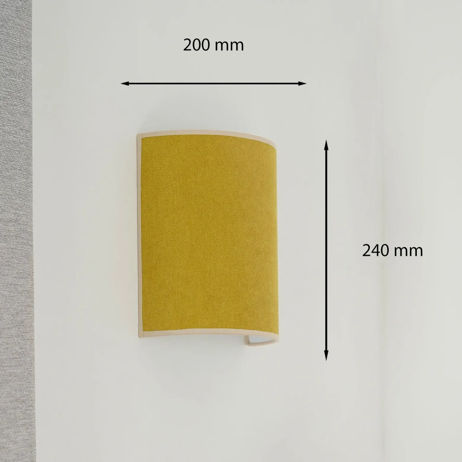 Aplique de pared Celine, Soro, amarillo mostaza, tela, E27