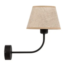 Aplique de pared Chicago con pantalla de lino