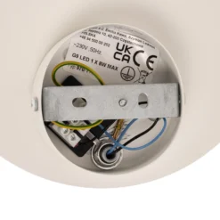 Aplique de pared Circle en blanco, placa decorativa en madera clara