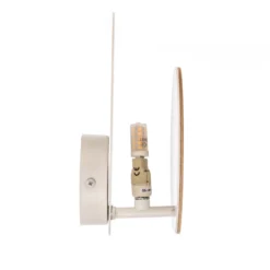 Aplique de pared Circle en blanco, placa decorativa en madera clara