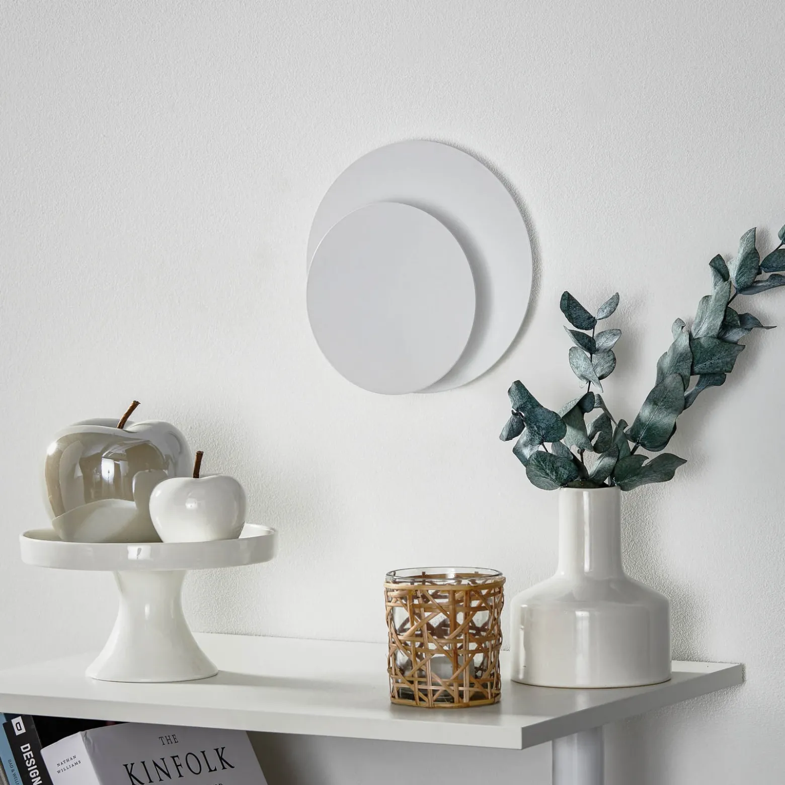 Aplique de pared Circle en forma redonda, blanco