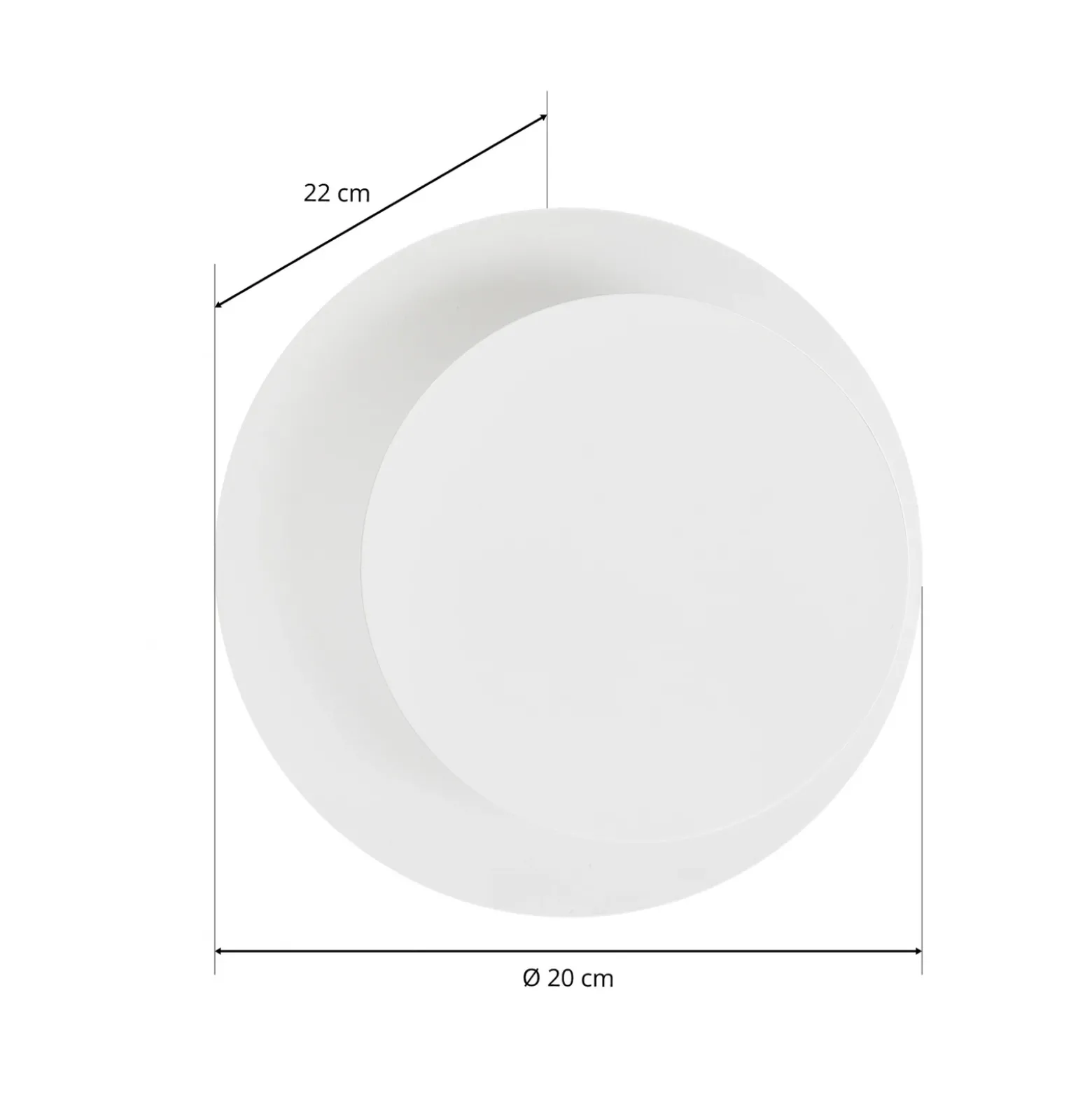 Aplique de pared Circle en forma redonda, blanco