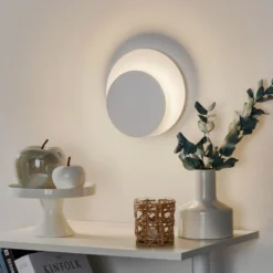 Aplique de pared Circle en forma redonda, blanco