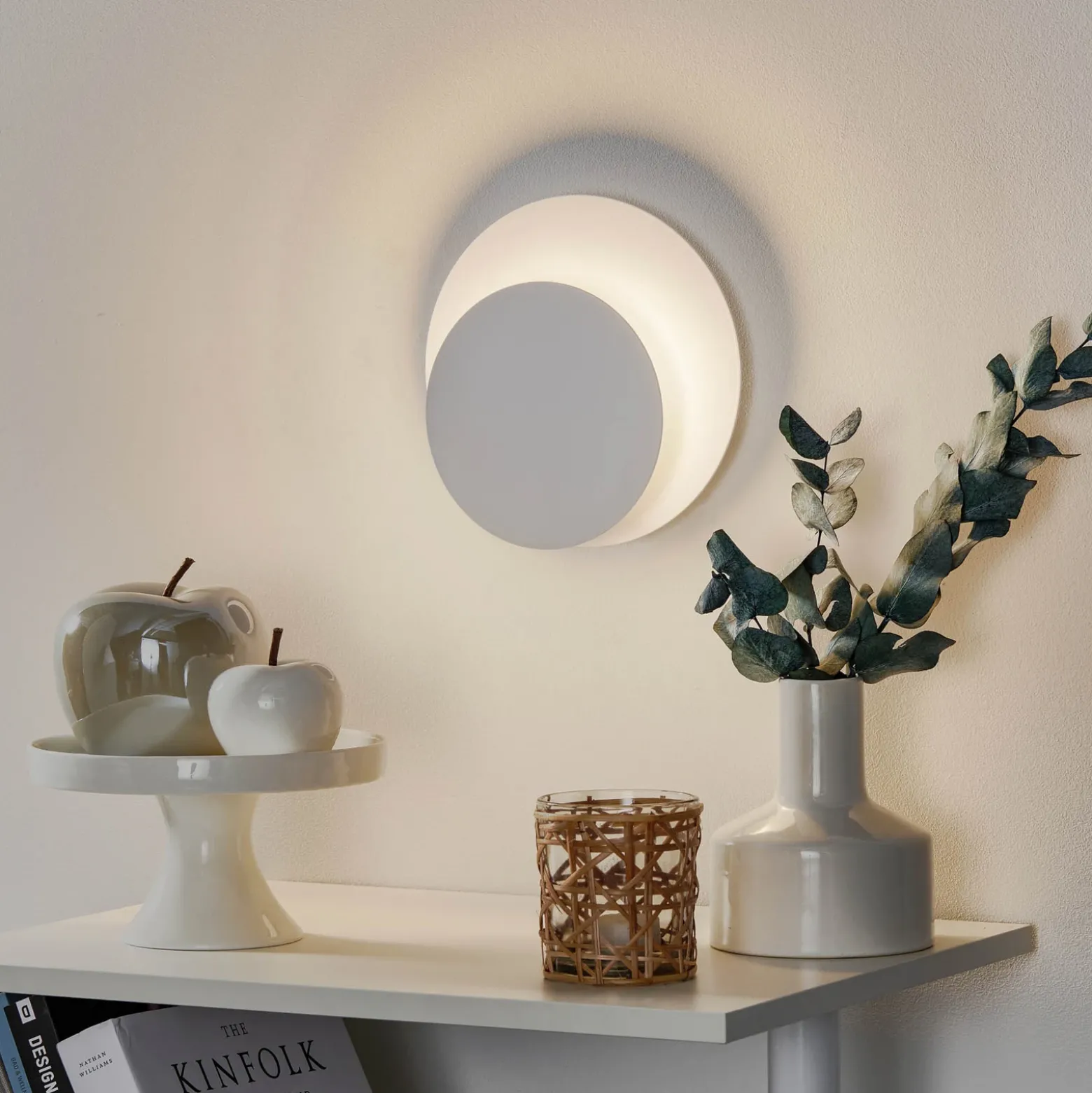 Aplique de pared Circle en forma redonda, blanco