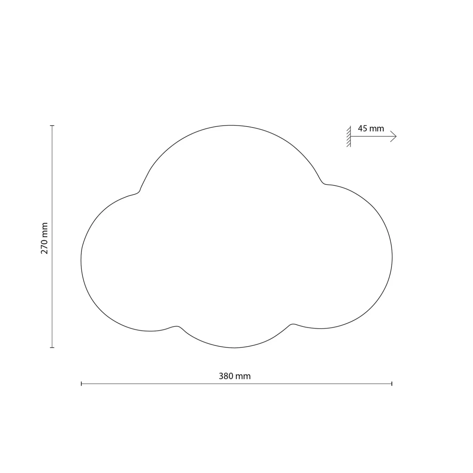 Aplique de pared Cloud, blanco, acero, luz indirecta, 38 x 27 cm