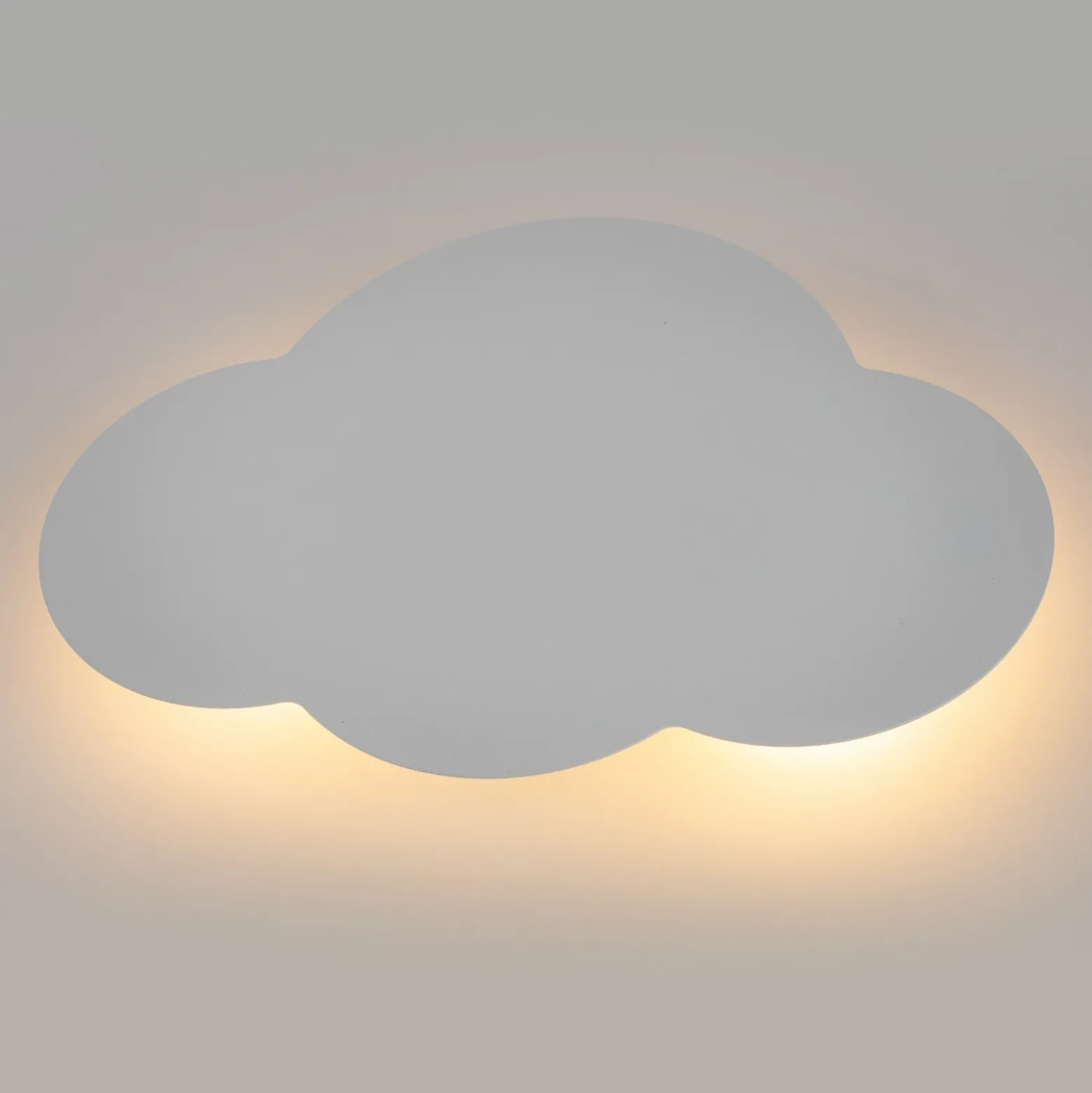 Aplique de pared Cloud, blanco, acero, luz indirecta, 38 x 27 cm