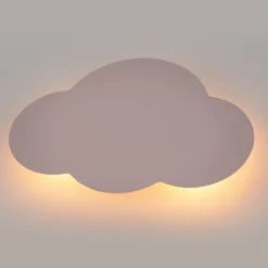 Aplique de pared Cloud, rosa, 38 cm de ancho, metal, nube, G9