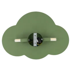 Aplique de pared Cloud, verde, metal, 38 cm de ancho, 2 luces, G9