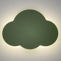 Aplique de pared Cloud, verde, metal, 38 cm de ancho, 2 luces, G9