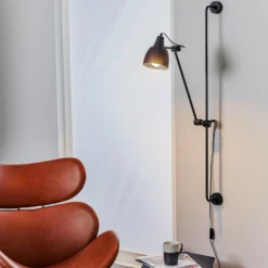 Aplique de pared 997 con enchufe, de 1 luz, negro