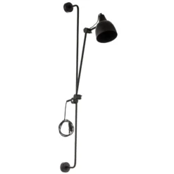 Aplique de pared 997 con enchufe, de 1 luz, negro