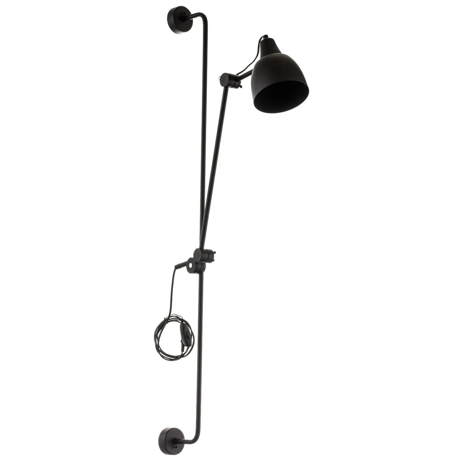 Aplique de pared 997 con enchufe, de 1 luz, negro