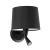 Aplique de pared Conga con lámpara de lectura LED, negro