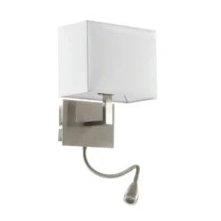 Aplique de pared 6519 con lámpara de lectura LED, plata satinada