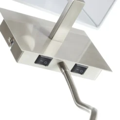 Aplique de pared 6519 con lámpara de lectura LED, plata satinada