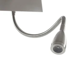 Aplique de pared 6519 con lámpara de lectura LED, plata satinada