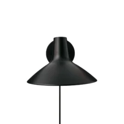 Aplique de pared corto Darci, proyección 33,5 cm, negro