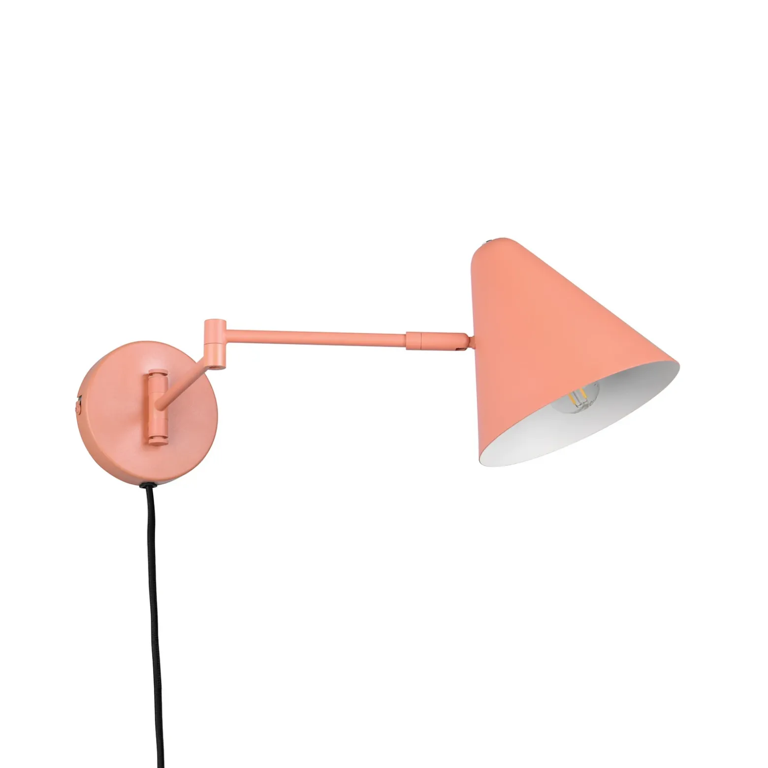 Aplique de pared Cosima, color albaricoque, saliente 54 cm, metal