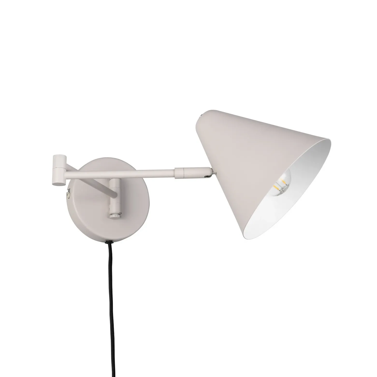 Aplique de pared Cosima, gris claro, saliente 54 cm, metal