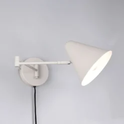 Aplique de pared Cosima, gris claro, saliente 54 cm, metal