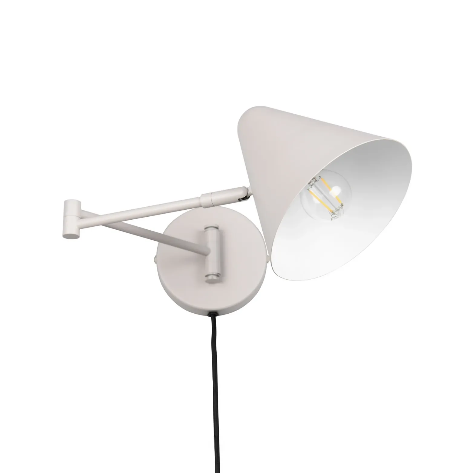 Aplique de pared Cosima, gris claro, saliente 54 cm, metal