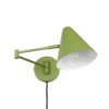 Aplique de pared Cosima, verde, saliente 54 cm, metal