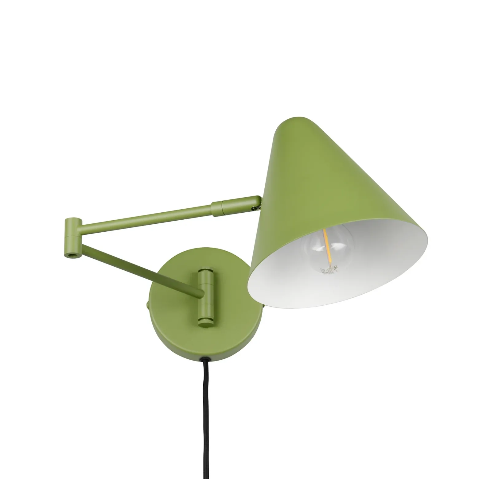 Aplique de pared Cosima, verde, saliente 54 cm, metal