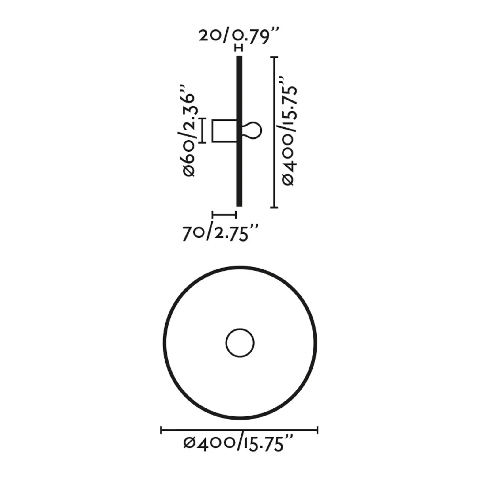 Aplique de pared Costas, negro/madera clara, ratán, Ø 40 cm