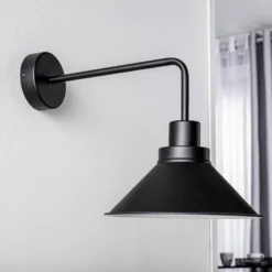 Aplique de pared Craft I de metal en negro