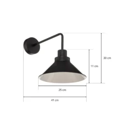 Aplique de pared Craft I de metal en negro